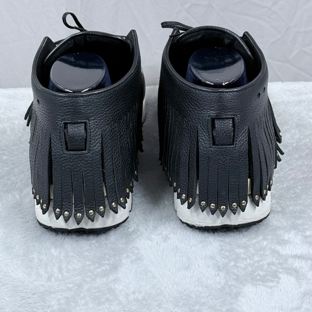 Buscemi Gladiator Fringe Sneaker Mens EU 44 US 11 Black Studded Leather Chukka - Picture 5 of 13